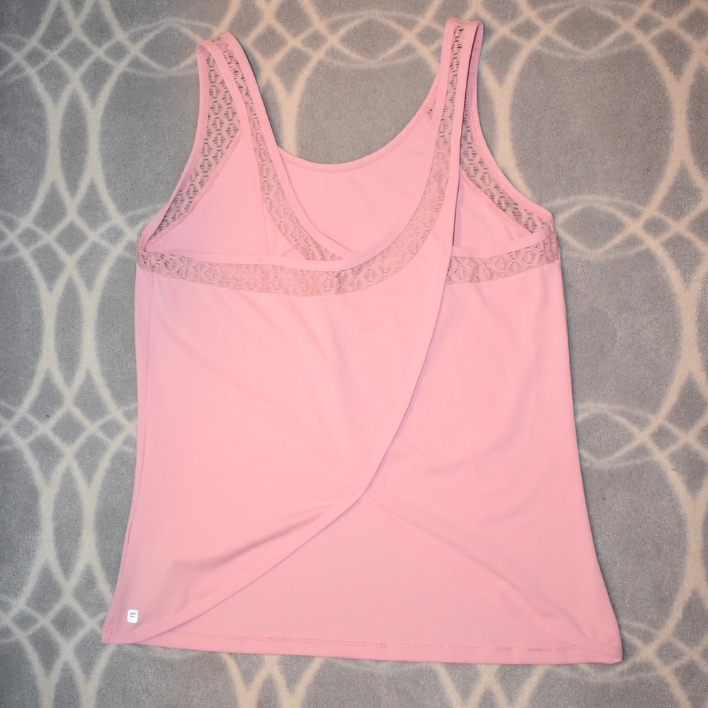 Fabletics Pink Overlapping Back Tank Top - Picture 2 of 4